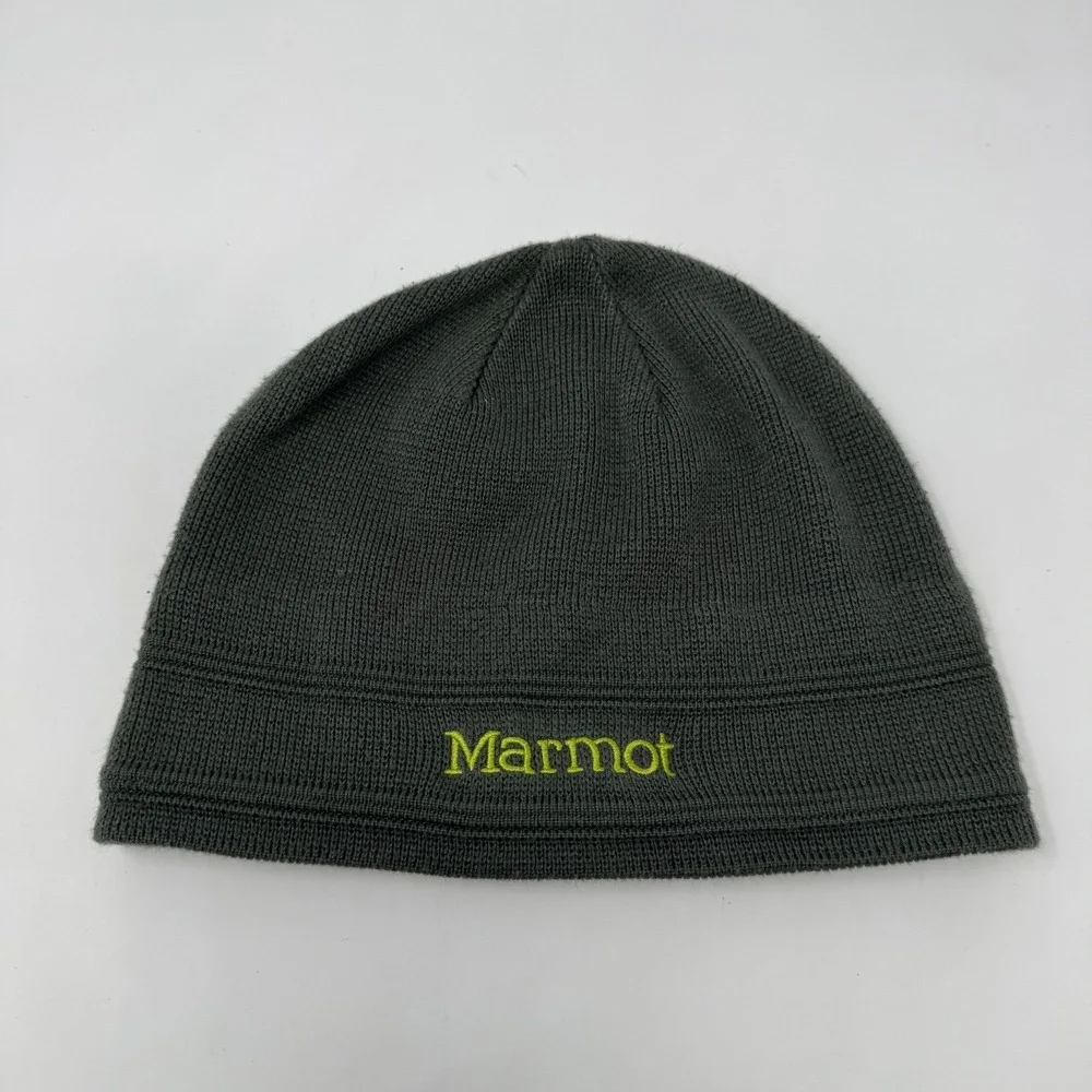 Marmot Fleece Beanie Winter Hat Skull Cap Gray Men's O/S